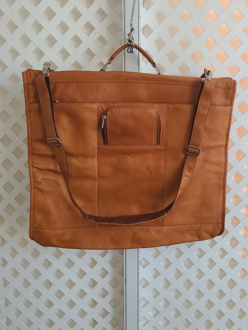 Piel Leather 9428-SDL Elite Garment Bag Saddle